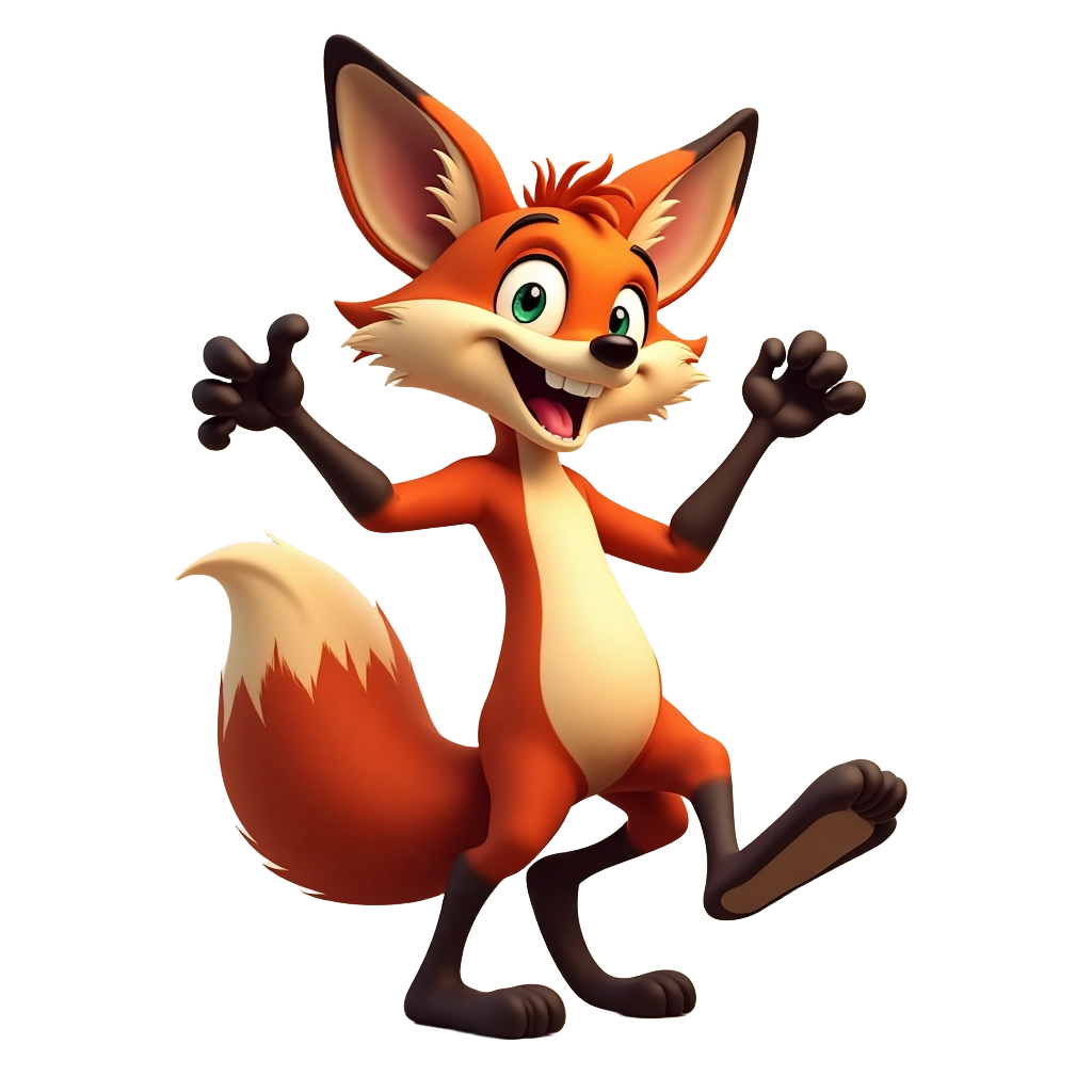 Friendly Fox Cartoon Character